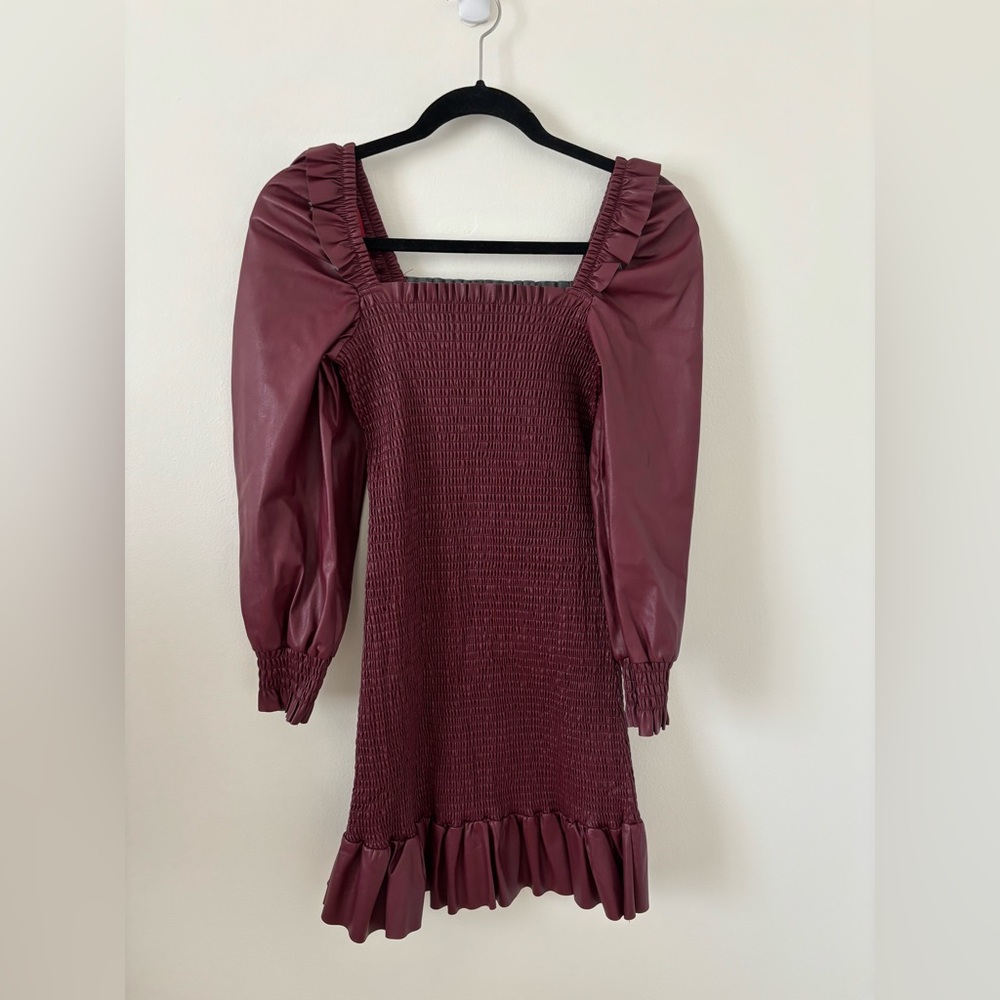 Gorgeous 7 for all mankind Burgundy Smocked Dress